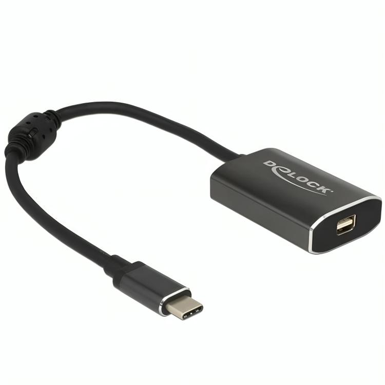 Load image into Gallery viewer, Delock usb-c (male) > mini displayport (female) met pd functie adapter (donkergrijs, 0,2 meter)
