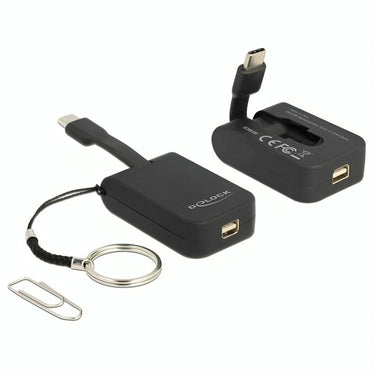 Delock usb-c > mini-displayport adapter sleutelhanger (zwart, 4k 60hz)