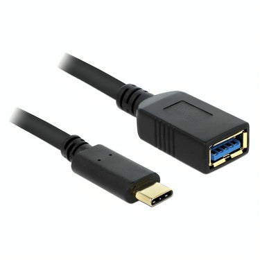 Delock superspeed usb-c 3.1, gen 1 male > usb-a female adapter (zwart, 0,15 meter)