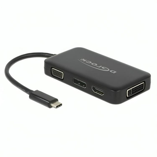 Delock usb-c > vga hdmi dvi displayport adapter (zwart, 0,15 meter)