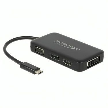Delock usb-c > vga hdmi dvi displayport adapter (zwart, 0,15 meter)