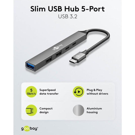 Imp usb c naar c + a hub - 5 poorten