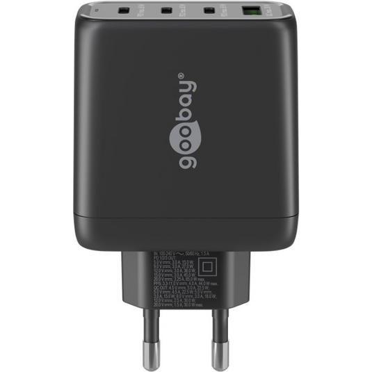 Goobay usb-c pd gan multipoort snellader (68 w)