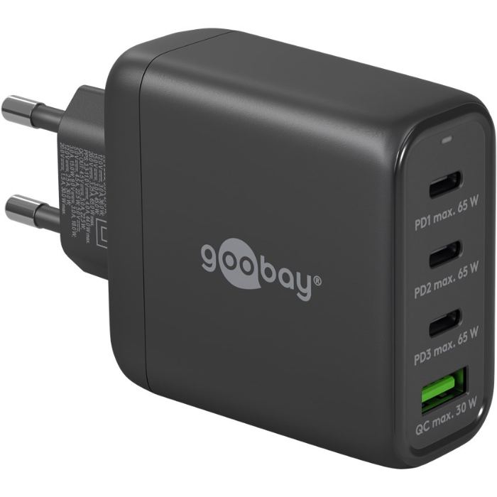 Load image into Gallery viewer, Goobay usb-c pd gan multipoort snellader (68 w)
