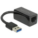 Delock superspeed usb-a (usb 3.1 gen 1) male > gigabit lan 10 100 1000 mbps compact adapter (zwart, 12,7 centimeter)