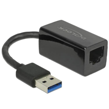 Delock superspeed usb-a (usb 3.1 gen 1) male > gigabit lan 10 100 1000 mbps compact adapter (zwart, 12,7 centimeter)