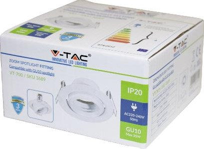 Load image into Gallery viewer, V-tac inbouw spot verstelbaar 50mm rond wit 5013315
