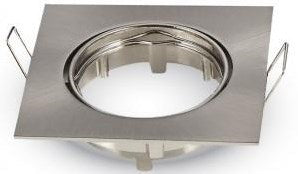 V-tac inbouw spot verstelbaar 50mm vierkant geschuurd staal - 5013328