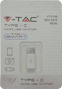 V-tac usb-c naar micro usb adapter wit - 9520110