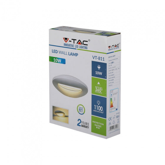 Load image into Gallery viewer, V-tac Wandlamp VT-811 led 10W 3000K 1100 lm 30 x 21,5 cm wit
