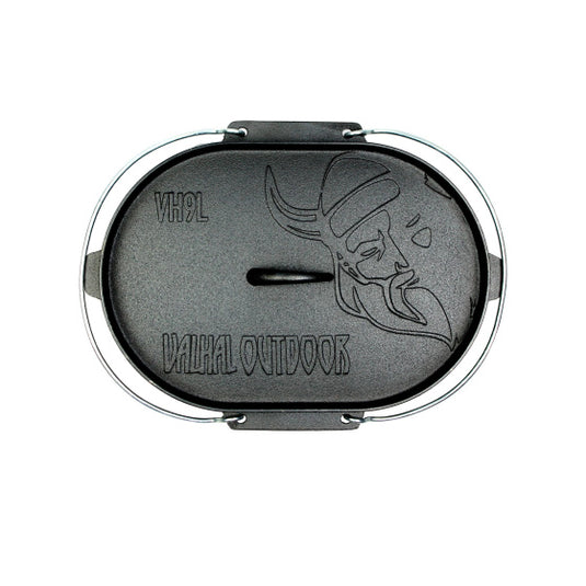 Valhal Dutch Oven Braadpan Gietijzer met deksel Ovaal 9 L