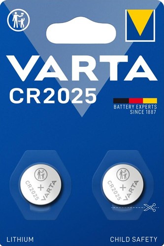Load image into Gallery viewer, Varta cr2025 lithium knoopcel batterij 3v blister(2) - 3240357

