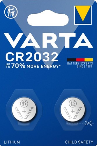 Load image into Gallery viewer, Varta cr2032 lithium knoopcel batterij 3v blister(2) - 3240362
