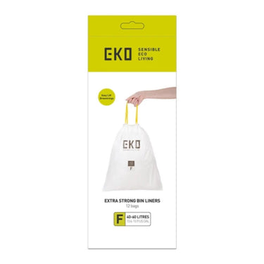 Eko afvalzak type f 40-60l rol a 12 zak wit
