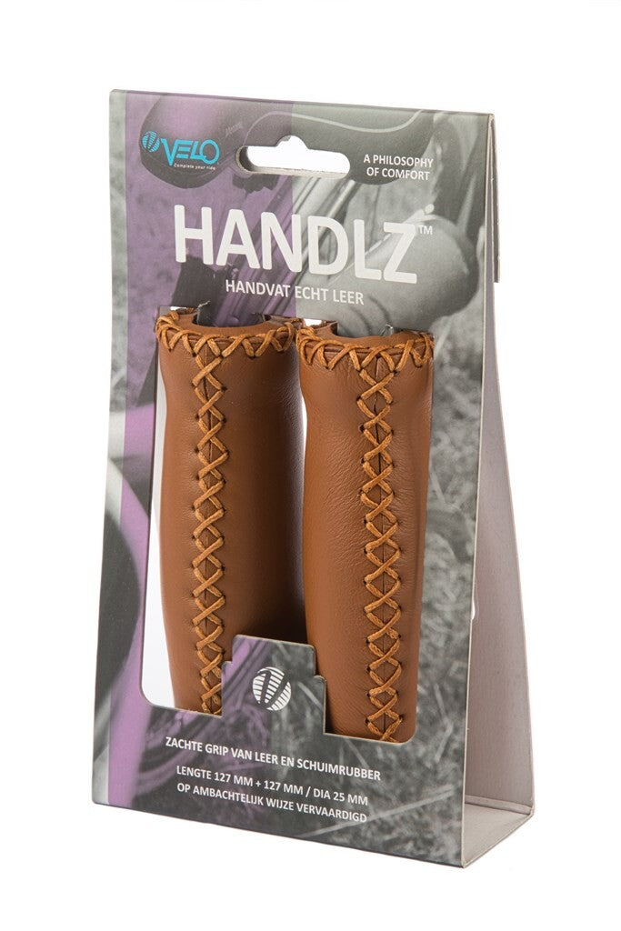 Load image into Gallery viewer, Velo Handvat Leer 128mm Bruin - zacht, vochtregulerend, dempend
