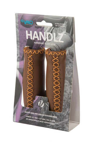 Velo grips leather 2x127 set dark brown