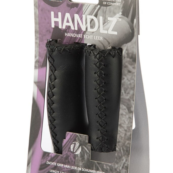 Velo set handle leather black long/short 92/128 mm loosely packed