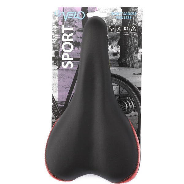 Velo plush saddle sport unisex black-red vl-3011 30.330.11r blister