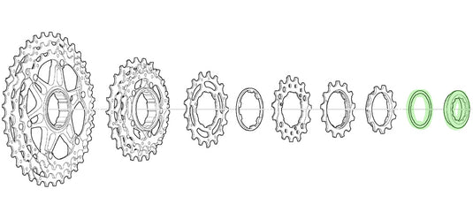 Shimano lock ring with spacer for cs-m771-10