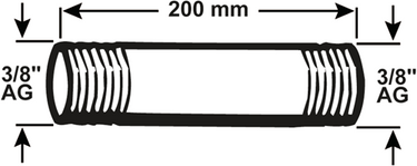 Cornat galva buisnippel mm 3 8 200mm (530) - vfb5303820