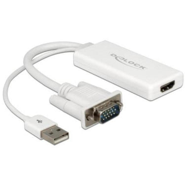 Delock vga + audio > hdmi adapter (wit, 0,25 meter)