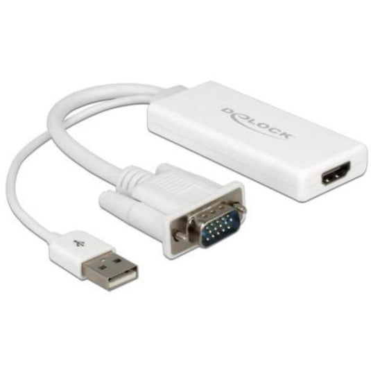 Delock vga + audio > hdmi adapter (wit, 0,25 meter)