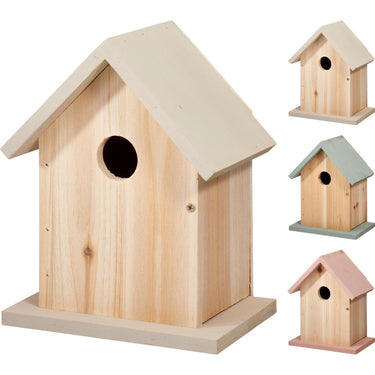 Pro garden vogelhuis hout 16x11x20cm 3 assorti