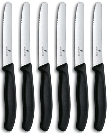 Victorinox tafel- tomatenmes gekarteld zwart lemmet