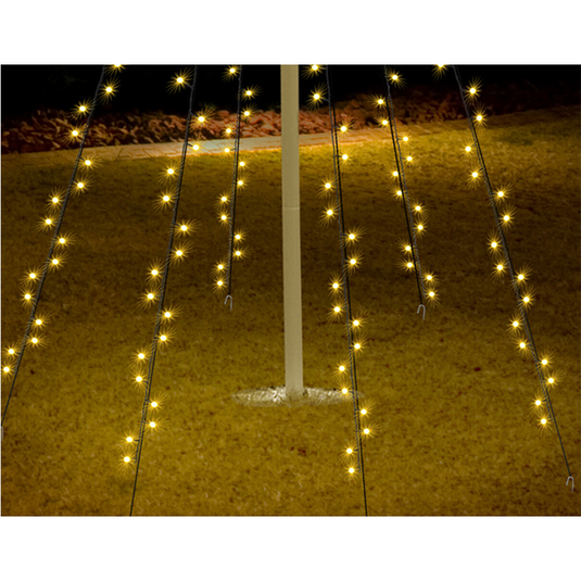 Vlaggenmast verlichting warm wit 192 leds 190cm