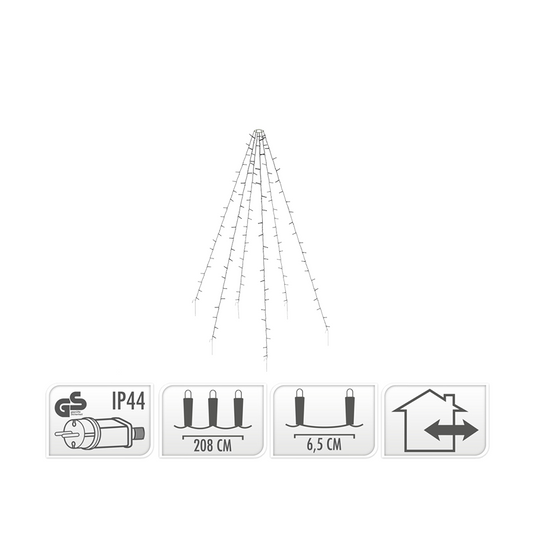 Vlaggenmast verlichting warm wit 192 leds 190cm