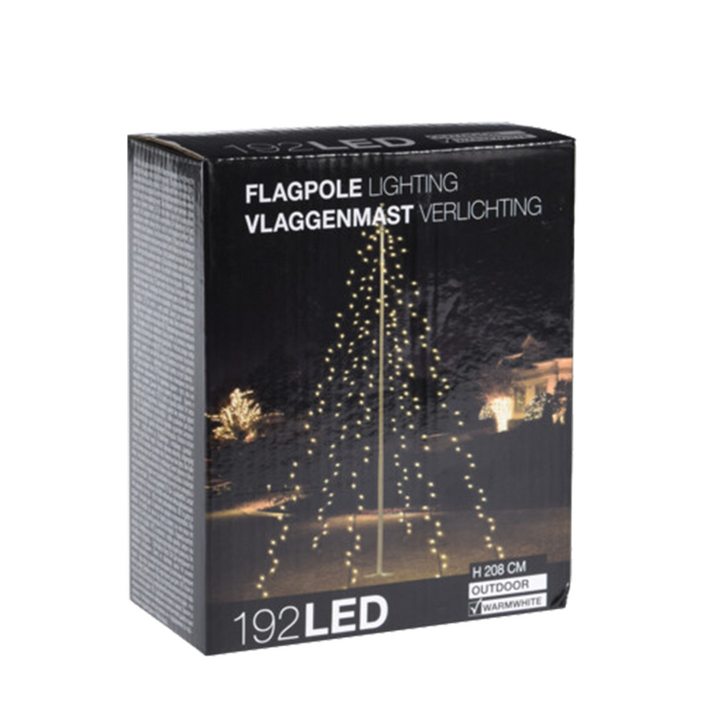 Load image into Gallery viewer, Vlaggenmast verlichting warm wit 192 leds 190cm
