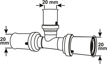 Cornat perskoppeling t-stuk 20mm 10s ms-a2 - vrptp500420n