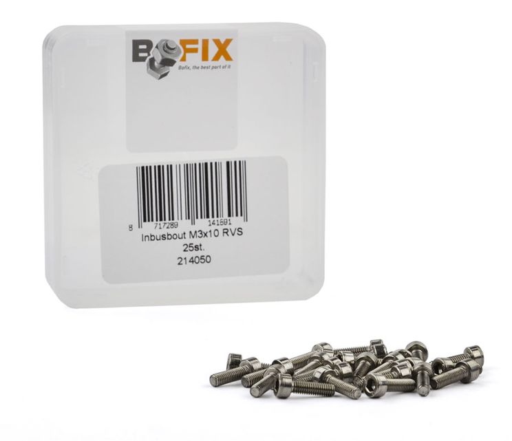 Box of 25 Allen screws m3x10 stainless steel