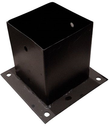 Waelbers paalhouder op plaat 121mm zwart - 1 stuk(s) - 428357.99