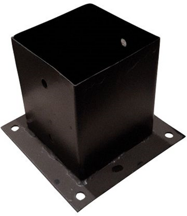 Waelbers paalhouder op plaat 91mm zwart - 1 stuk(s) - 428327.99