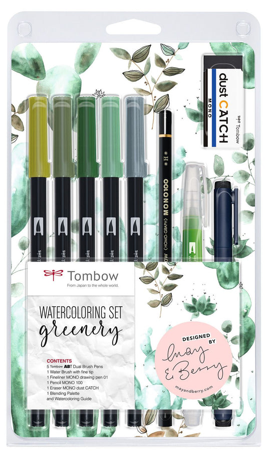 Tombow • watercolouring set greenery