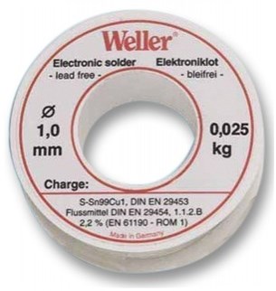 Weller el99-1-100 soldeertin, 1mm, 100g, loodvrij - t0054025199 - t0054025199