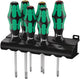 Wera 335 350 355 6 schroevendraaierset kraftform plus lasertip + houder, 6 -delig - 1 stuk(s) - 05105622001