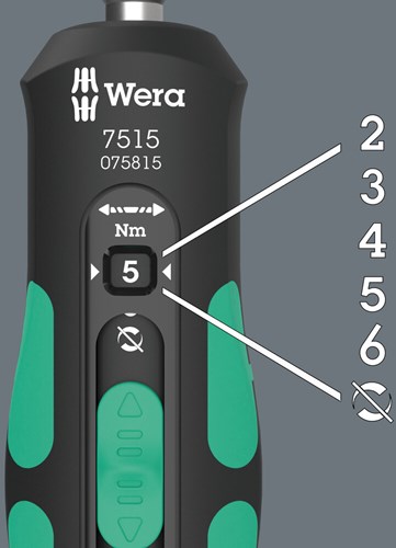 Wera 7515 kraftform safe-torque speed draaimomentschroevendraaier, 2-6 nm, 1 4 x 2,0 nm x 3,0 nm x 4,0 nm x 5,0 nm x 6,0 nm x 147.5 mm - 05075815001