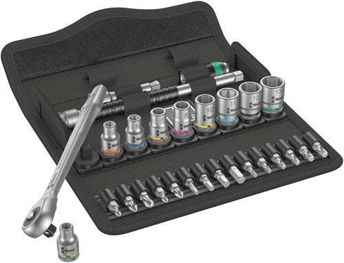 Wera 8100 sa 7 zyklop metal-ratelset doorsteekvierkant, 1 4 -aandrijving, metrisch, 28 -delig - 1 stuk(s) - 05004017001