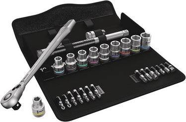 Wera 8100 sc 8 zyklop metal-ratelset omschakelbaar, 1 2 aandrijving gereedschapsset (28-delig)