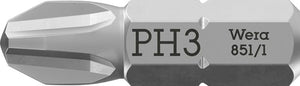 Wera 851 1 z bits phillips, ph 3 x 25 mm - 1 stuk(s) - 05072074001