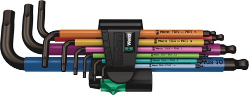 Load image into Gallery viewer, Wera 950 spkl 9 sm n multicolour stiftsleutelset, metrisch, blacklaser, 9 -delig - 1 stuk(s) - 05073593001
