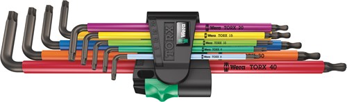 Load image into Gallery viewer, Wera inbussleutelset torx 967 9 tx xl multicolour 1 (9-delig, torx t8 tot t40)
