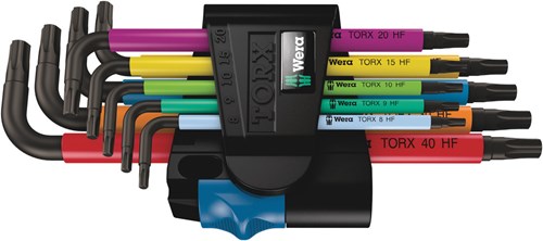 Load image into Gallery viewer, Wera inbussleutelset torx 967 9 tx multicolour hf 1 (9-delig, torx t8 tot t40)
