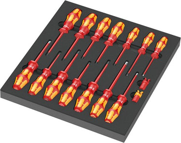 Wera 9711 schuimrubberen inzetstuk met vde schroevendraaiers set 1, 16-delig - 05150102001