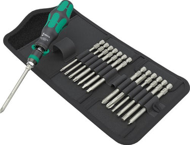 Wera kraftform kompakt 838 ra-r m imperial set 1 bitset (zwart groen, 15‑delig)