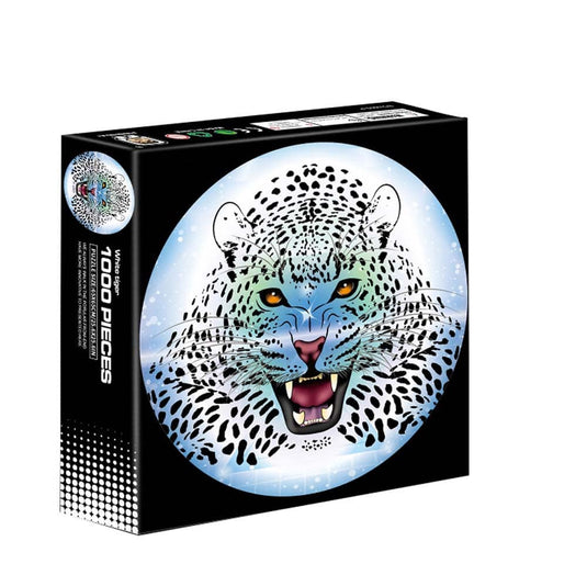 Intro puzzel rond - witte tijger - 1000 stukjes