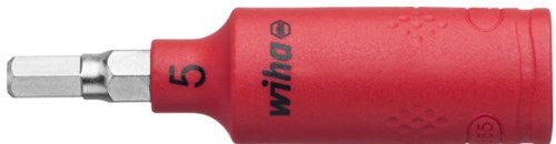 Afbeelding laden in galerijviewer, Wiha 246246 dopsleutelinzet geïsoleerd 1 4 binnenzeskant 5.0 mm x 65 mm - 43111
