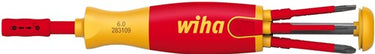 Wiha schroevendraaier met bitmagazijn liftup electric (rood geel, 7-delig)